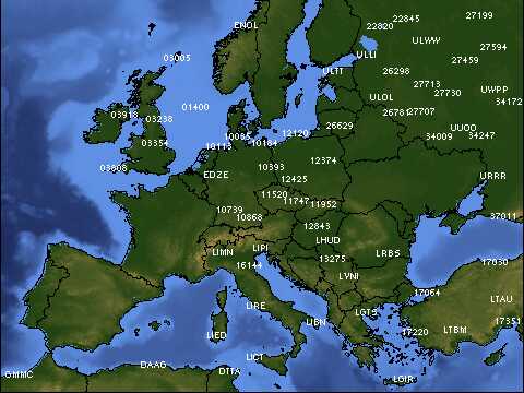 Mappa Europa per i Radiosondaggi